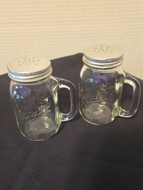 Ball Mason Glass Salt and Pepper Shaker Set - Clear Glass